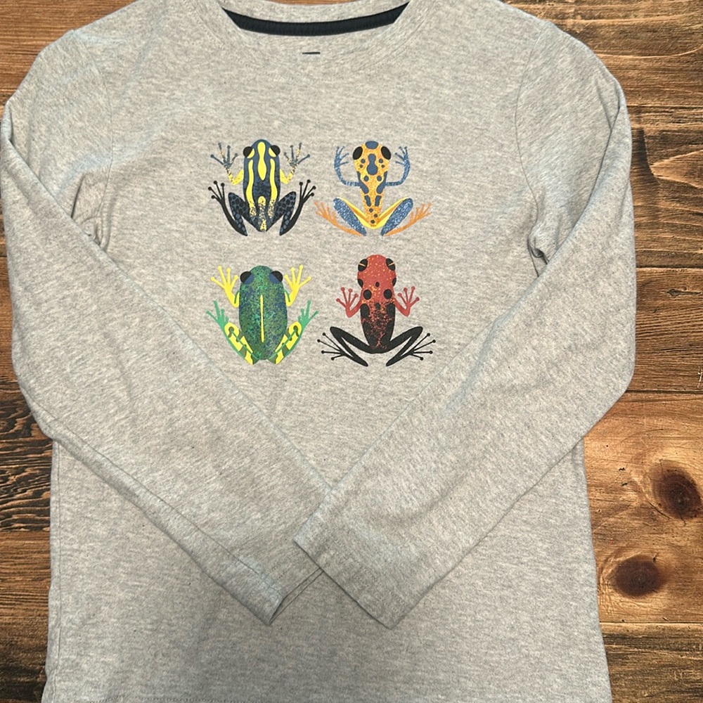 EUC Tea Collection Gray Frog Print Tee